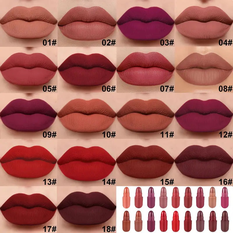 Velvet Matte Mini Lipstick Collection – 18 Shades